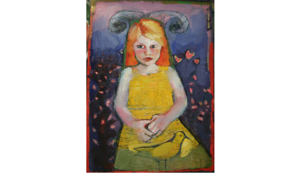 Attached pink, oil on canvas, 50x70cm